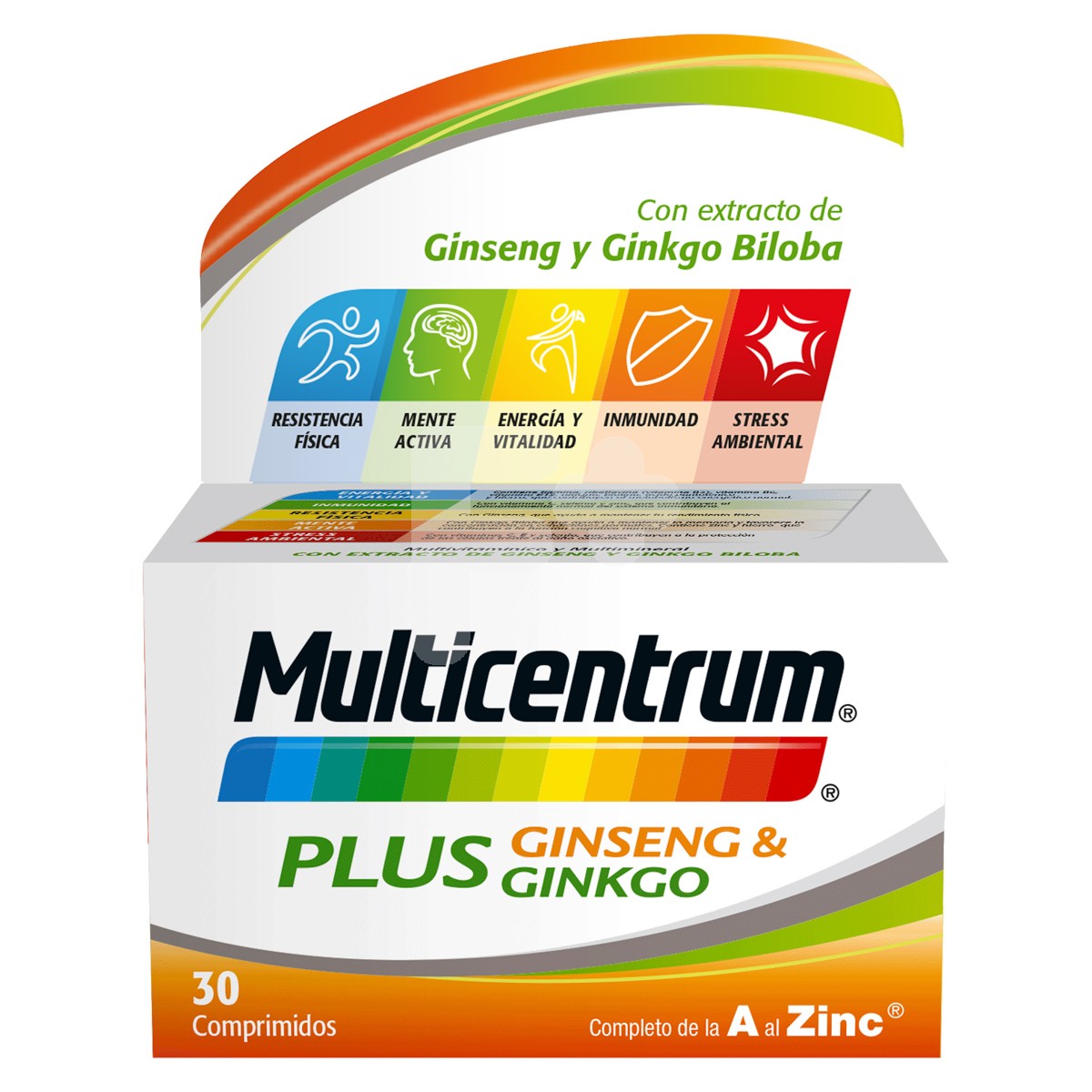 Multicentrum plus ginseng-ginkgo 30 comprimidos