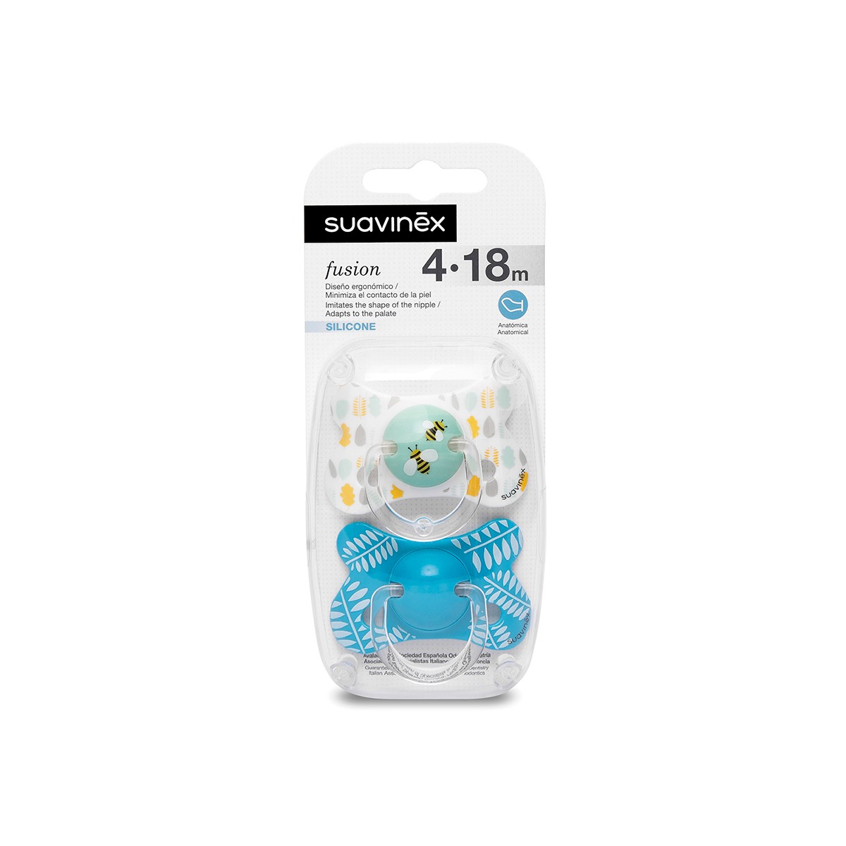 Suavinex Chupete anatómico fusión látex 4-18M 2u Suavinex Chupete anatómico fusión látex 4-18M 2u