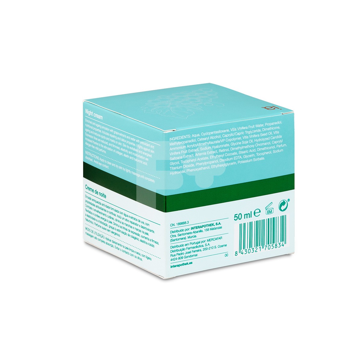 Interapothek crema de noche agua de uva 50ml Interapothek crema de noche agua de uva 50ml