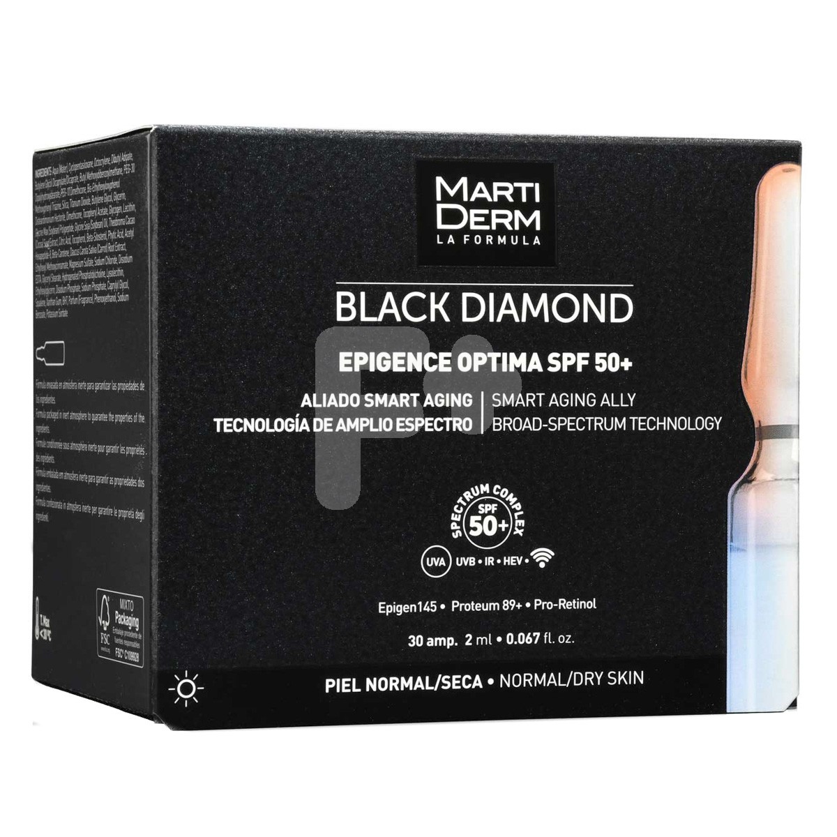 MartiDerm Black Diamond Epigence Optima SPF 50+ 30 ampollas