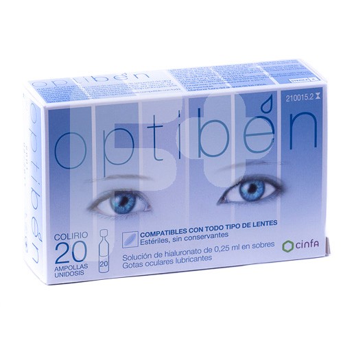 OPTIBEN LUBRICANTE OCULAR GOTAS 20 AMP