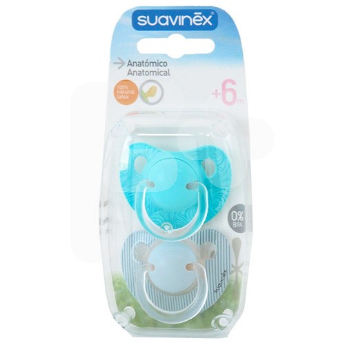 Suavinex Chupete anatómico látex 6M 2u Suavinex Chupete anatómico látex 6M 2u