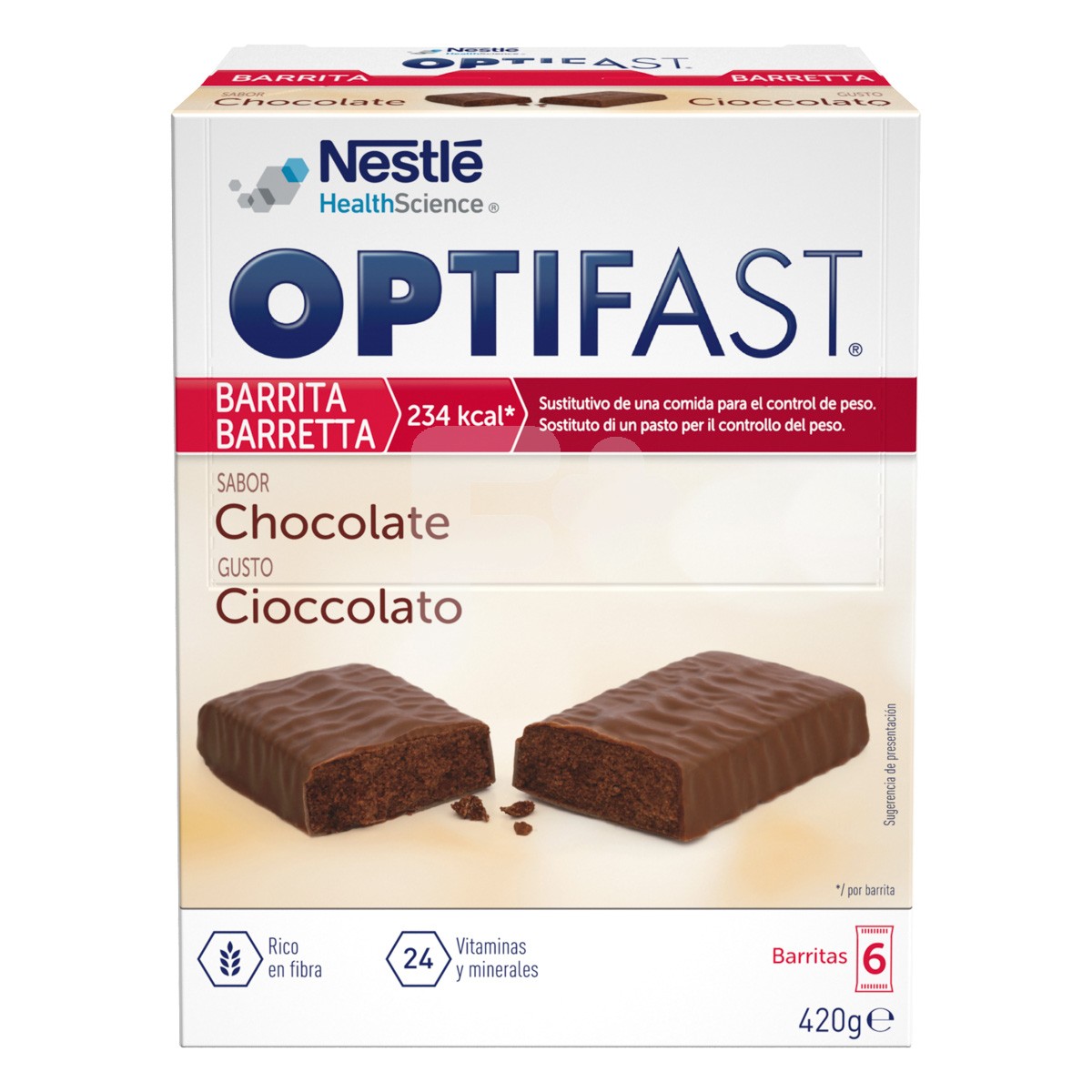 Optifast barritas chocolate 6uds