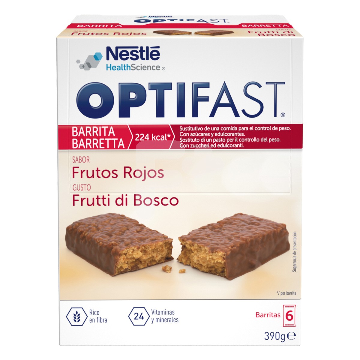 Optifast barritas frutas del bosque 6uds