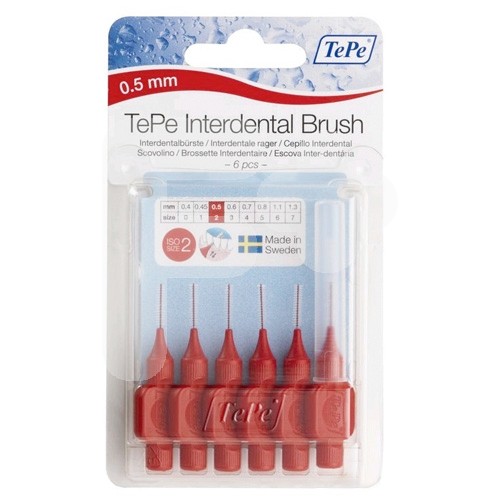 TEPE INTERDENTAL 0,5 MM ROJO 6 UDS