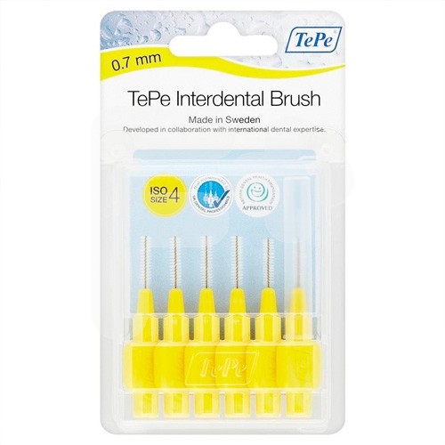 TEPE INTERDENTAL 0,7 MM AMARILLO 6 UDS