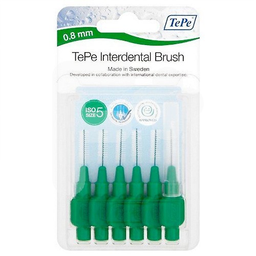 TEPE INTERDENTAL 0,8 MM VERDE 6 UDS