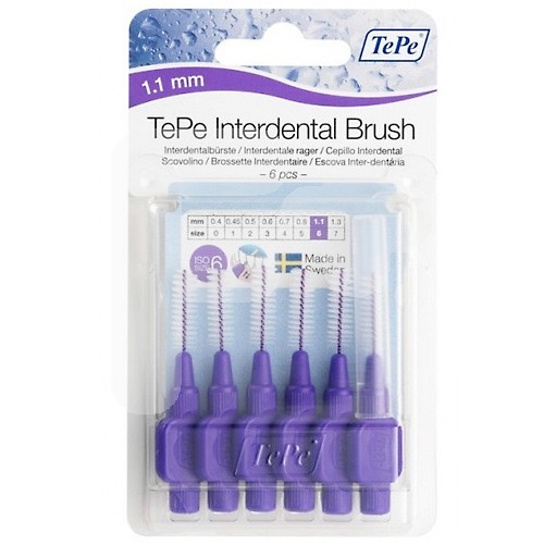 TEPE INTERDENTAL 1,1 MM MORADO 6 UDS