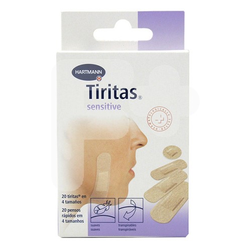 Hartmann tiritas sensitive surtido 20u