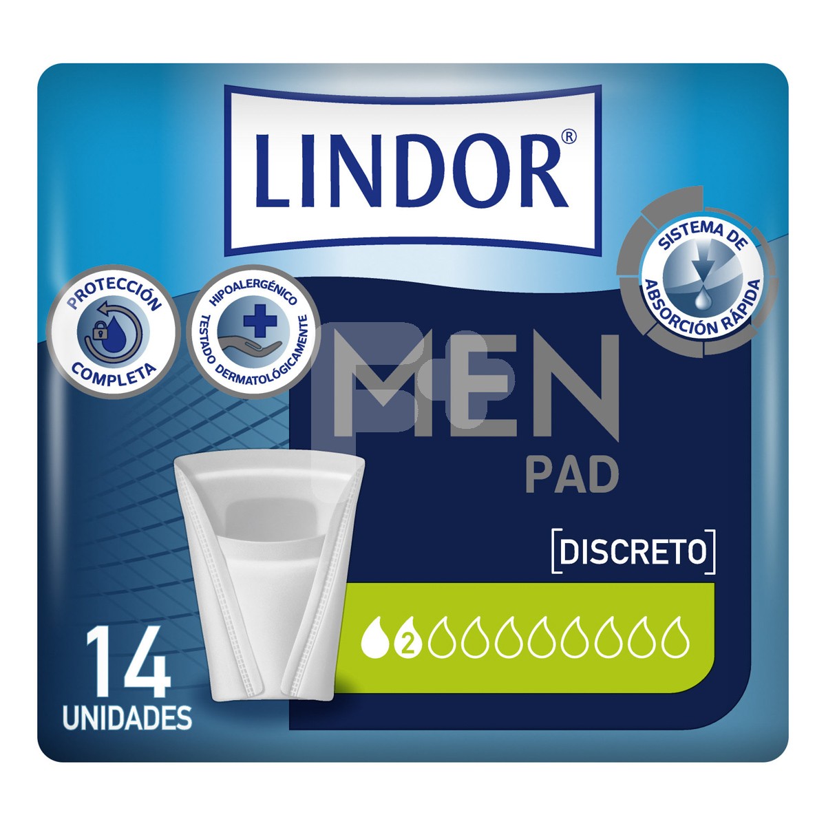 Lindor men pad normal 2 gotas 14u