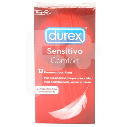 PRESERVA.DUREX SENSITIVO EASY ON 12 UDS.