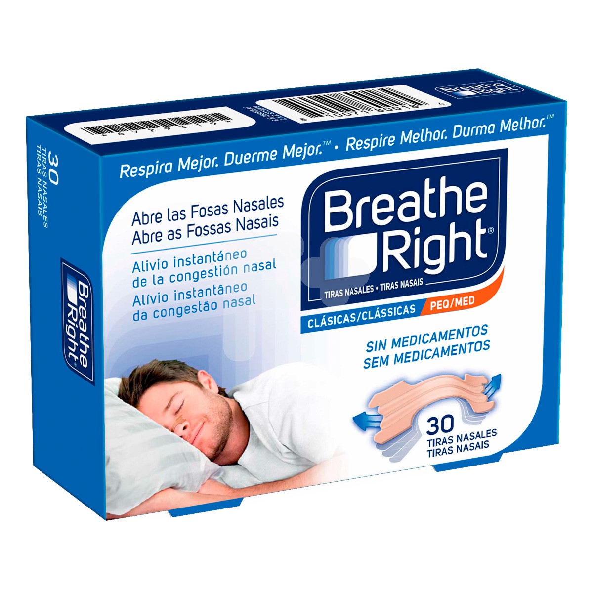 Breathe right tira nasal peq/med 30u