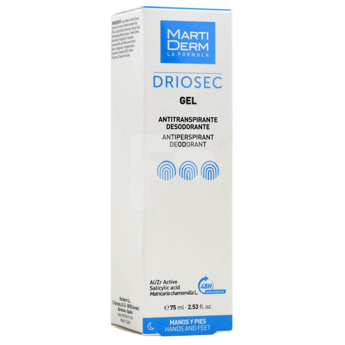 MartiDerm Driosec Gel Antitranspirante Manos y Pies 75 ml