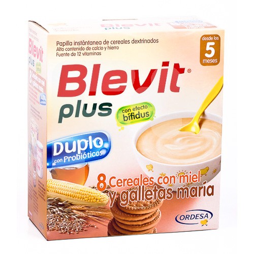 Blevit Plus Duplo 8 cereales con miel y galletas María 2x300g