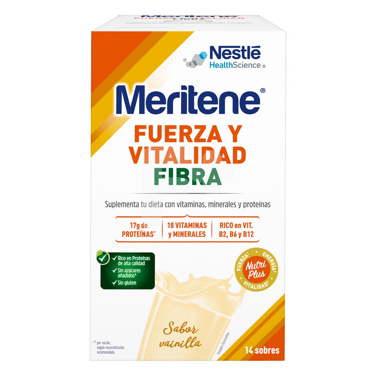 Meritene fibra polvo vainilla 14 sobres