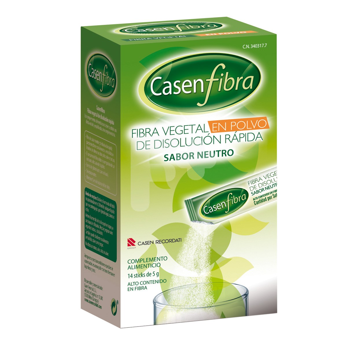 CasenFibra en Polvo sabor neutro 14 sticks de 5gr