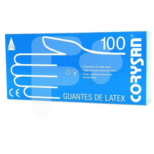 GUANTES CORYSAN LATEX T/GRANDE 100 UND.