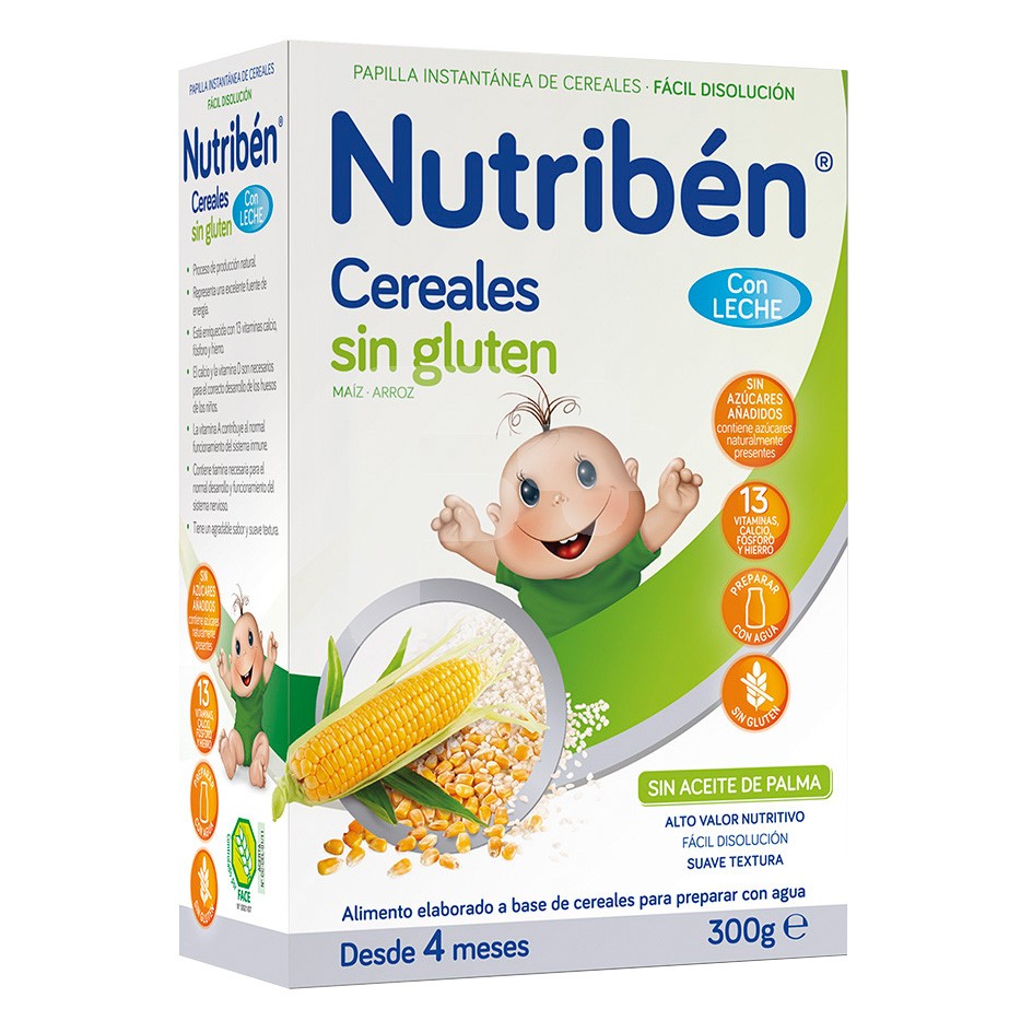 Nutribén cereales sin gulten y con leche adaptada 300gr