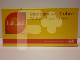 LABCATAL 12 MANGANESO COBRE 28 AMPOLLAS LABCATAL 12 MANGANESO COBRE 28 AMPOLLAS