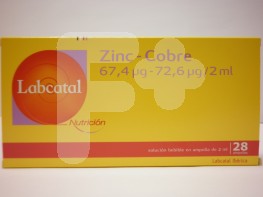 LABCATAL 19 ZINC COBRE 28 AMPOLLAS LABCATAL 19 ZINC COBRE 28 AMPOLLAS