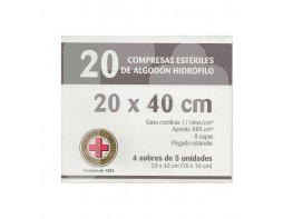 COMPRESAS GASA EST. 20X40 GRAN CRUZ 20UD COMPRESAS GASA EST. 20X40 GRAN CRUZ 20UD