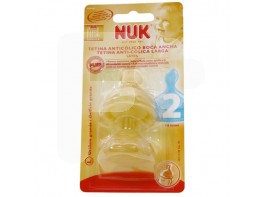 Nuk Tetina fist choice látex boca ancha talla 2 orificio L 2uds
