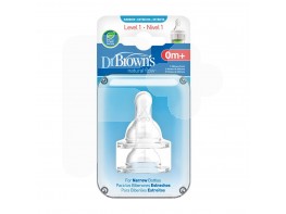 Dr.Brown's tetina natural flow +0 meses boca estrecha 2u